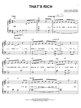 page one of That's Rich (from Newsies) (Easy Piano)