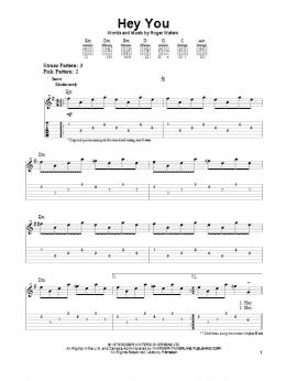 page one of Hey You (Easy Guitar Tab)