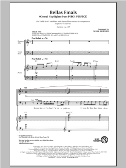 page one of Bellas Finals (Choral Highlights from Pitch Perfect)(arr. Mark Brymer) (SATB Choir)