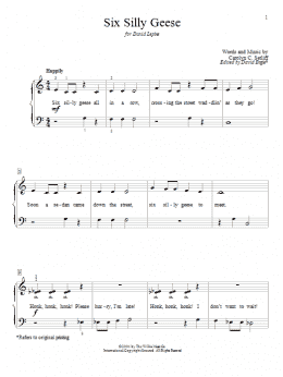 page one of Six Silly Geese (Educational Piano)