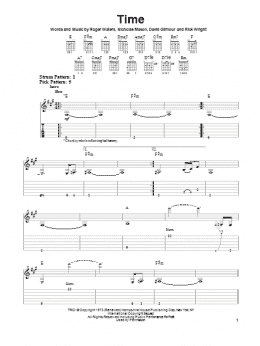 page one of Time (Easy Guitar Tab)