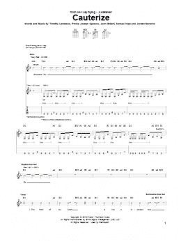 page one of Cauterize (Guitar Tab)