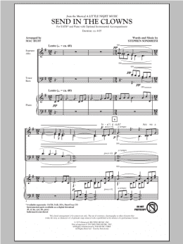 page one of Send In The Clowns (SATB Choir)