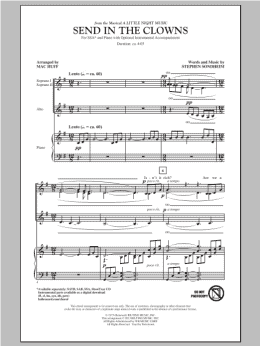 page one of Send In The Clowns (SSA Choir)