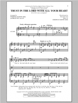 page one of Trust In The Lord With All Your Heart (SATB Choir)