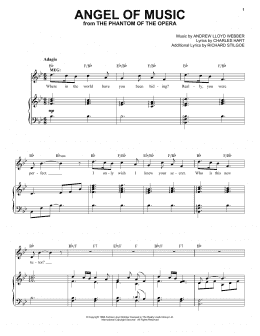 page one of Angel Of Music (from The Phantom Of The Opera) (Piano & Vocal)