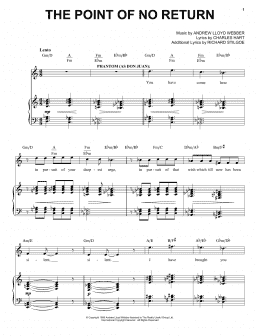 page one of The Point Of No Return (from The Phantom Of The Opera) (Piano & Vocal)