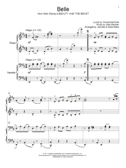 page one of Belle (from Beauty And The Beast) (Piano Duet)