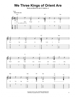 page one of We Three Kings Of Orient Are (Solo Guitar)