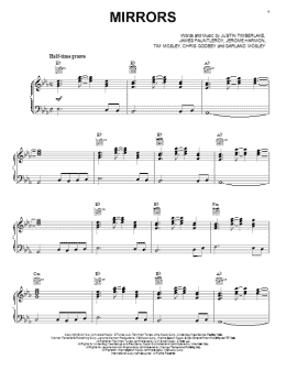page one of Mirrors (Piano, Vocal & Guitar Chords (Right-Hand Melody))
