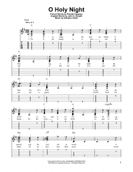page one of O Holy Night (Solo Guitar)
