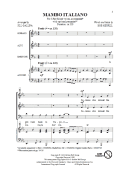 page one of Mambo Italiano (arr. Jill Gallina) (3-Part Mixed Choir)