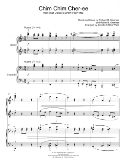 page one of Chim Chim Cher-ee (from Mary Poppins) (Piano Duet)