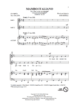 page one of Mambo Italiano (arr. Jill Gallina) (2-Part Choir)