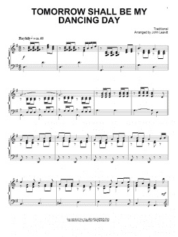 page one of Tomorrow Shall Be My Dancing Day (Piano Solo)