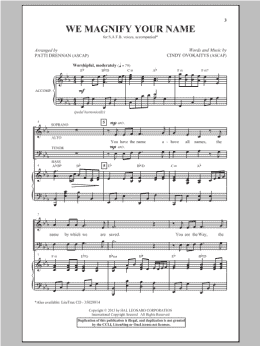 page one of We Magnify Your Name (SATB Choir)