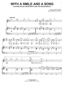 page one of With A Smile And A Song (from Snow White And The Seven Dwarfs) (Piano & Vocal)