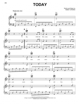 page one of Today (Piano, Vocal & Guitar Chords (Right-Hand Melody))
