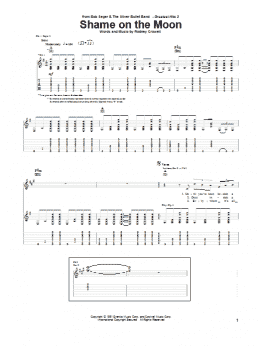 page one of Shame On The Moon (Guitar Tab)