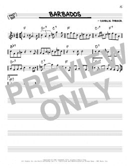 page one of Barbados (Real Book – Melody & Chords – C Instruments)