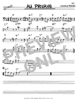 page one of Au Privave (Real Book – Melody & Chords – Bass Clef Instruments)