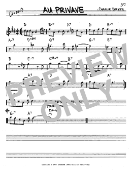 page one of Au Privave (Real Book – Melody & Chords – Eb Instruments)