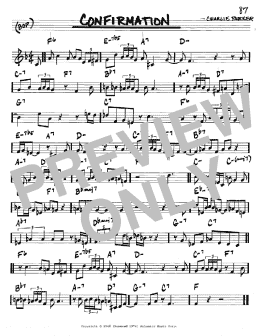 page one of Confirmation (Real Book – Melody & Chords – C Instruments)