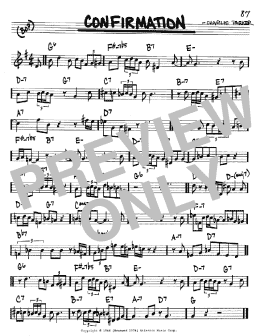 page one of Confirmation (Real Book – Melody & Chords – Bb Instruments)