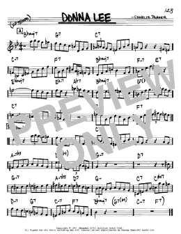 page one of Donna Lee (Real Book – Melody & Chords – Bb Instruments)
