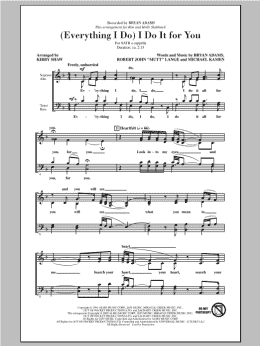 page one of (Everything I Do) I Do It For You (SATB Choir)