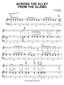 page one of Across The Alley From The Alamo (Piano, Vocal & Guitar Chords (Right-Hand Melody))