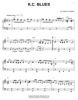 page one of K.C. Blues (Piano Solo)