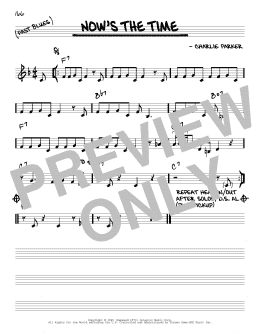 page one of Now's The Time (Real Book – Melody & Chords – C Instruments)