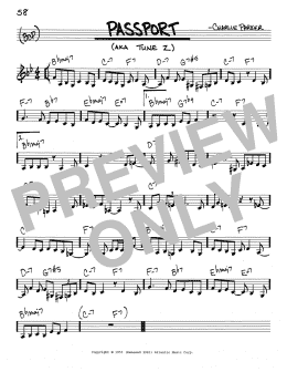 page one of Passport (Real Book – Melody & Chords – C Instruments)