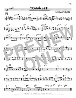 page one of Donna Lee (Real Book – Melody & Chords – C Instruments)