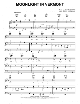 page one of Moonlight In Vermont (Piano, Vocal & Guitar Chords (Right-Hand Melody))