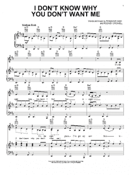 page one of I Don't Know Why You Don't Want Me (Piano, Vocal & Guitar Chords (Right-Hand Melody))