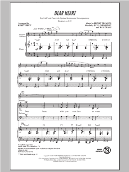 page one of Dear Heart (arr. Kirby Shaw) (SAB Choir)