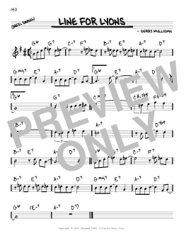 page one of Line For Lyons (Real Book – Melody & Chords – C Instruments)