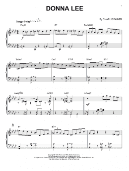 page one of Donna Lee (arr. Brent Edstrom) (Piano Solo)