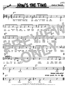 page one of Now's The Time (Real Book – Melody, Lyrics & Chords)