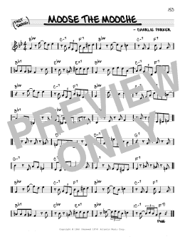 page one of Moose The Mooche (Real Book – Melody & Chords – C Instruments)