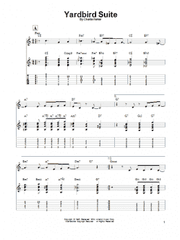 page one of Yardbird Suite (Easy Guitar Tab)
