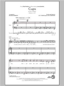 page one of Cups (from Pitch Perfect) (arr. Roger Emerson) (SSA Choir)
