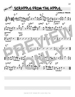 page one of Scrapple From The Apple (Real Book – Melody & Chords – Eb Instruments)