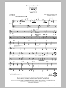 page one of Family (from Dreamgirls) (arr. Mac Huff) (SAB Choir)