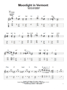 page one of Moonlight In Vermont (Guitar Tab (Single Guitar))
