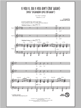 page one of Everybody Loves My Baby (But My Baby Don't Love Nobody But Me) (2-Part Choir)