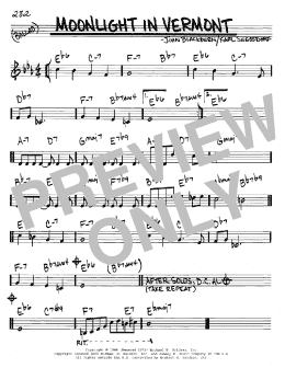 page one of Moonlight In Vermont (Real Book – Melody & Chords – C Instruments)