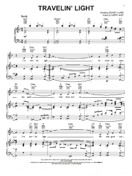 page one of Travelin' Light (Piano, Vocal & Guitar Chords (Right-Hand Melody))